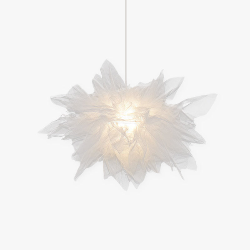 Arisha Modern Flower Fabric Pendant Light, Bedroom, White - Neutral Decor