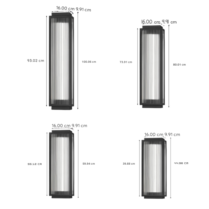 Champion Rectangular Strip Modern Outdoor Wall Lights