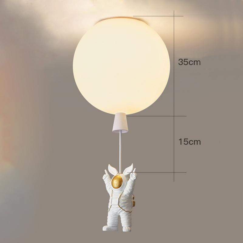 Aria Astronaut Balloon Flush Mount Ceiling Light, L 20/25/30/35cm - Neutral Decor