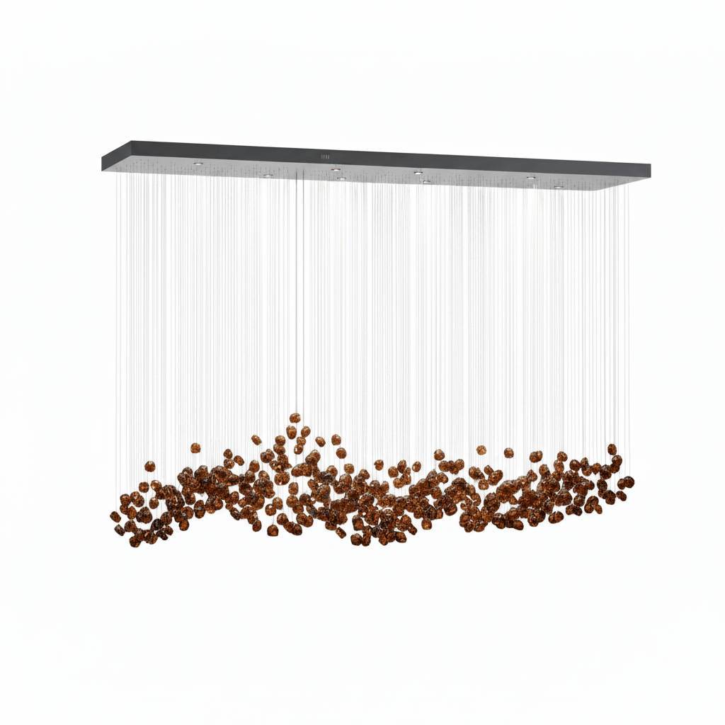 Crystal Stone Chandelier-Neutral Decor