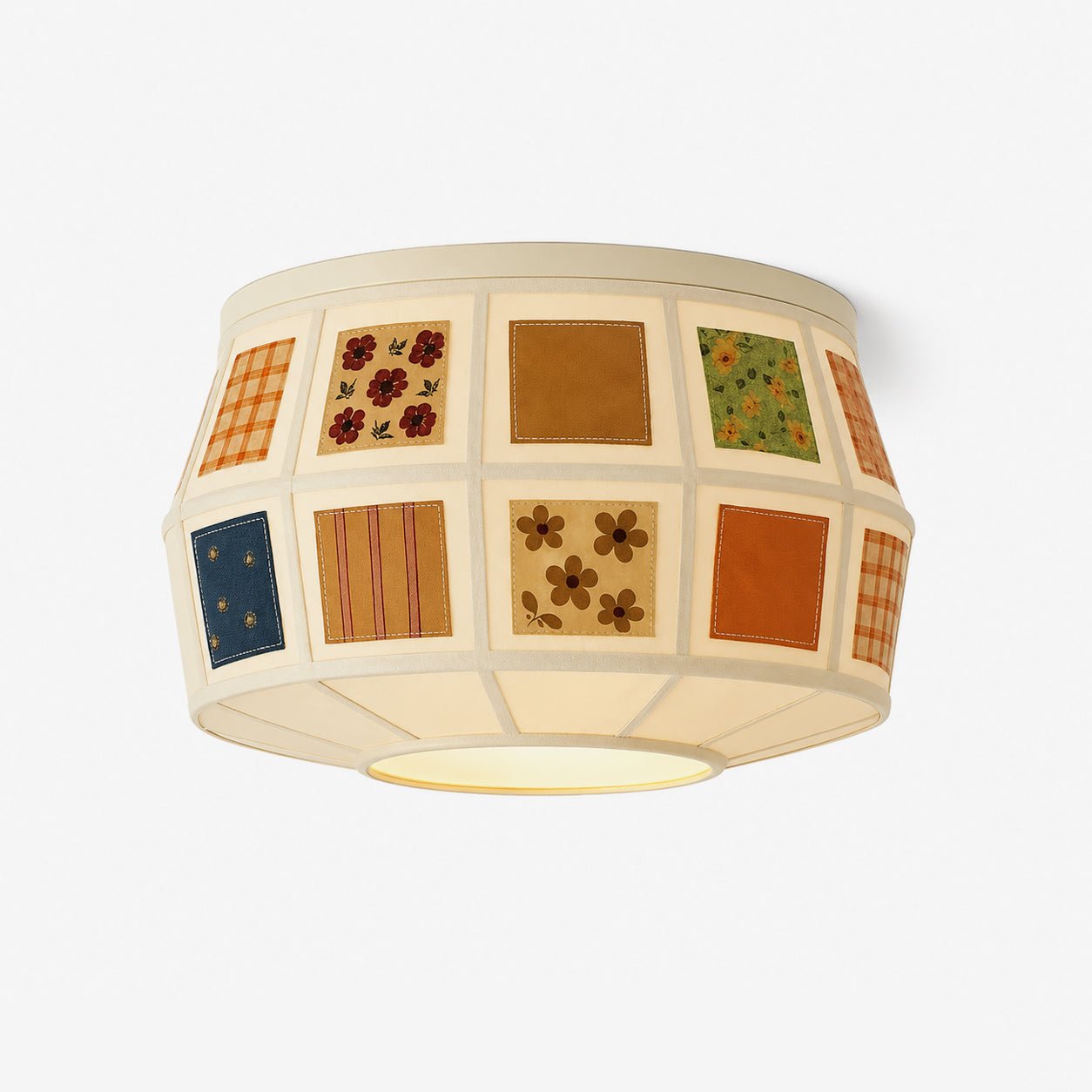 Patchwork Quilt Ceiling Light-Neutral Decor