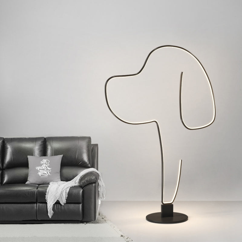 Edge Modern Cat/Dog Linear Metal Acrylic Floor Lamp - Neutral Decor