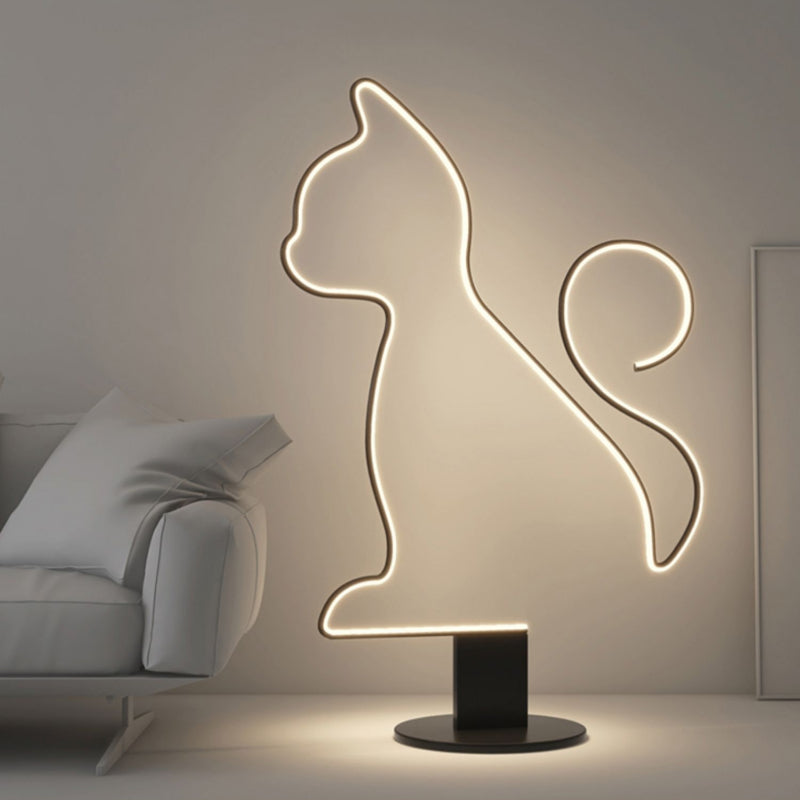 Edge Modern Cat/Dog Linear Metal Acrylic Floor Lamp - Neutral Decor