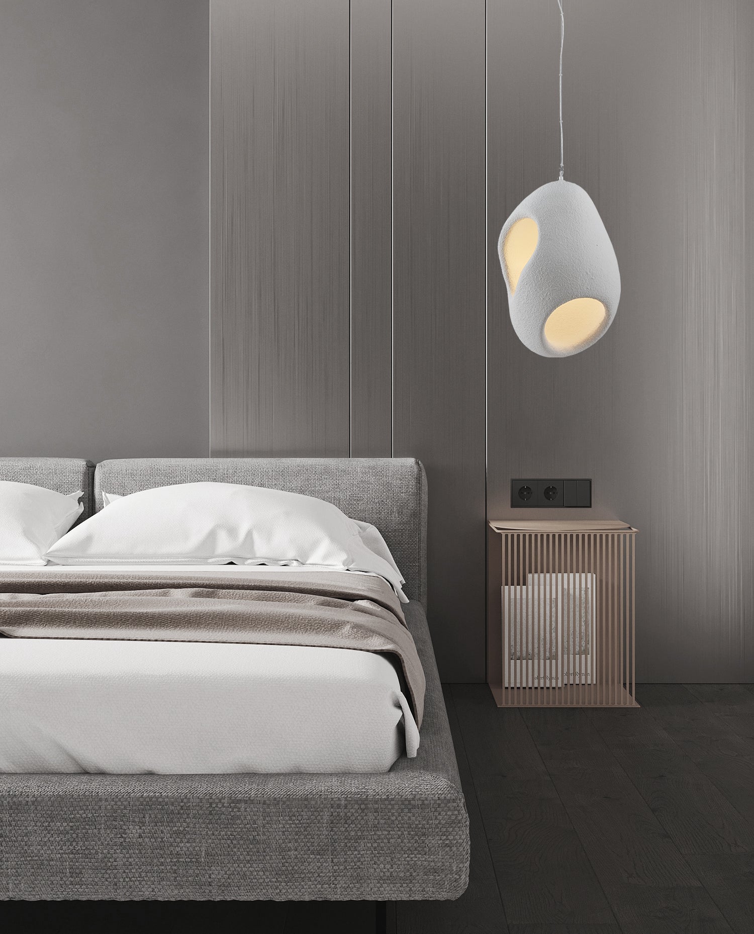 Zavelyra Textured Resin Pendant Light-Neutral Decor