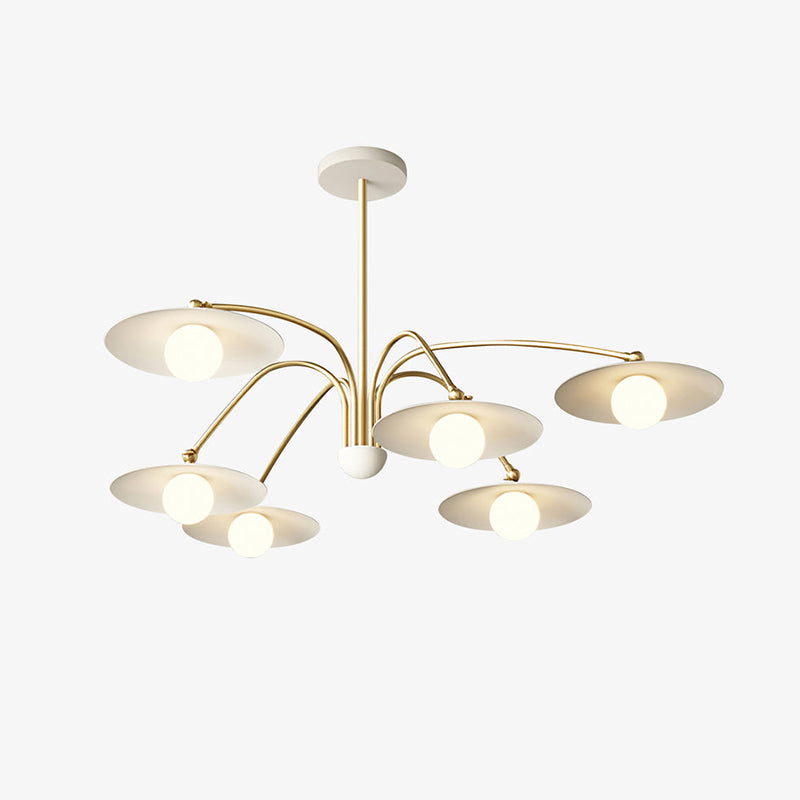 Arisha Minimalist Blown Metal Pendant Light, White/Gold - Neutral Decor