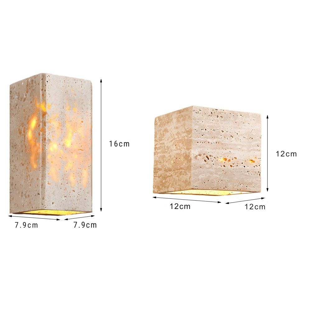 Lighth Wabi-Sabi Yellow Travertine Outdoor Wall Sconce