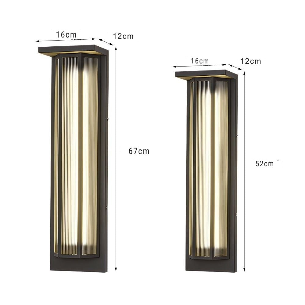 Keway Rectangular Transparent Outdoor Wall Lights