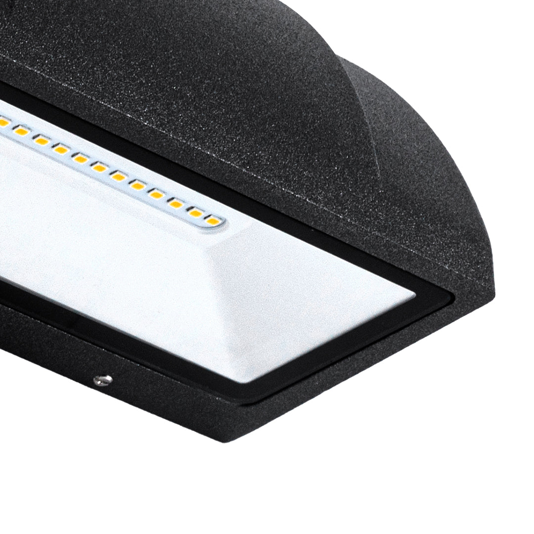Wide LED Modern Classic Glass Outdoor Wall Light