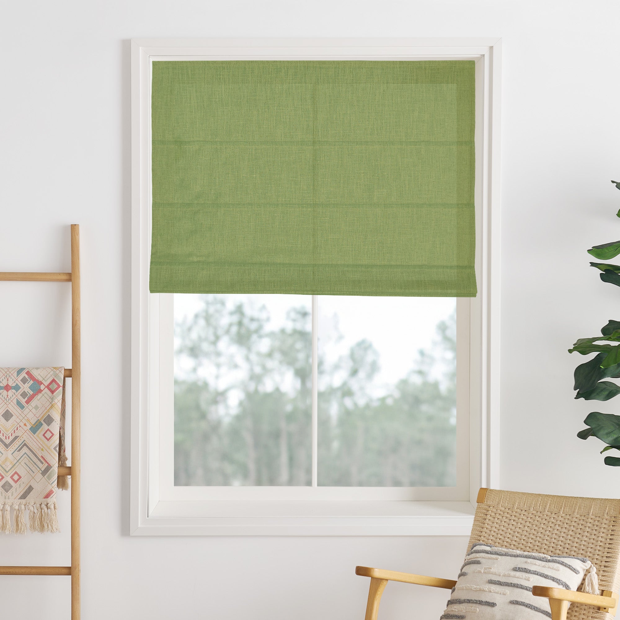 Liz Linen Herringbone Roman Shades & Blinds-Neutral Decor