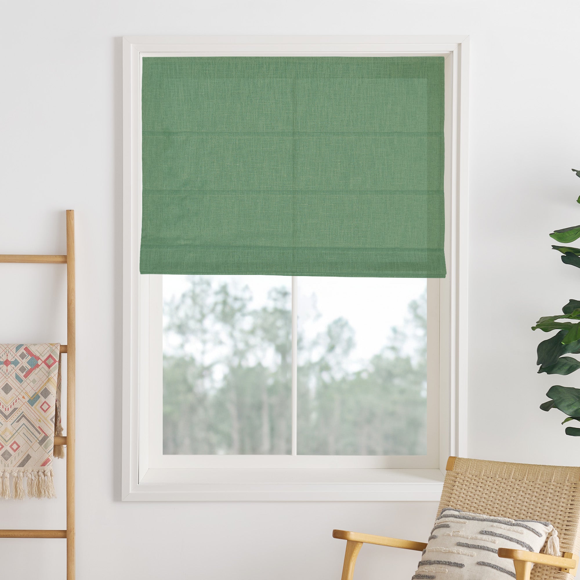Liz Linen Herringbone Roman Shades & Blinds-Neutral Decor