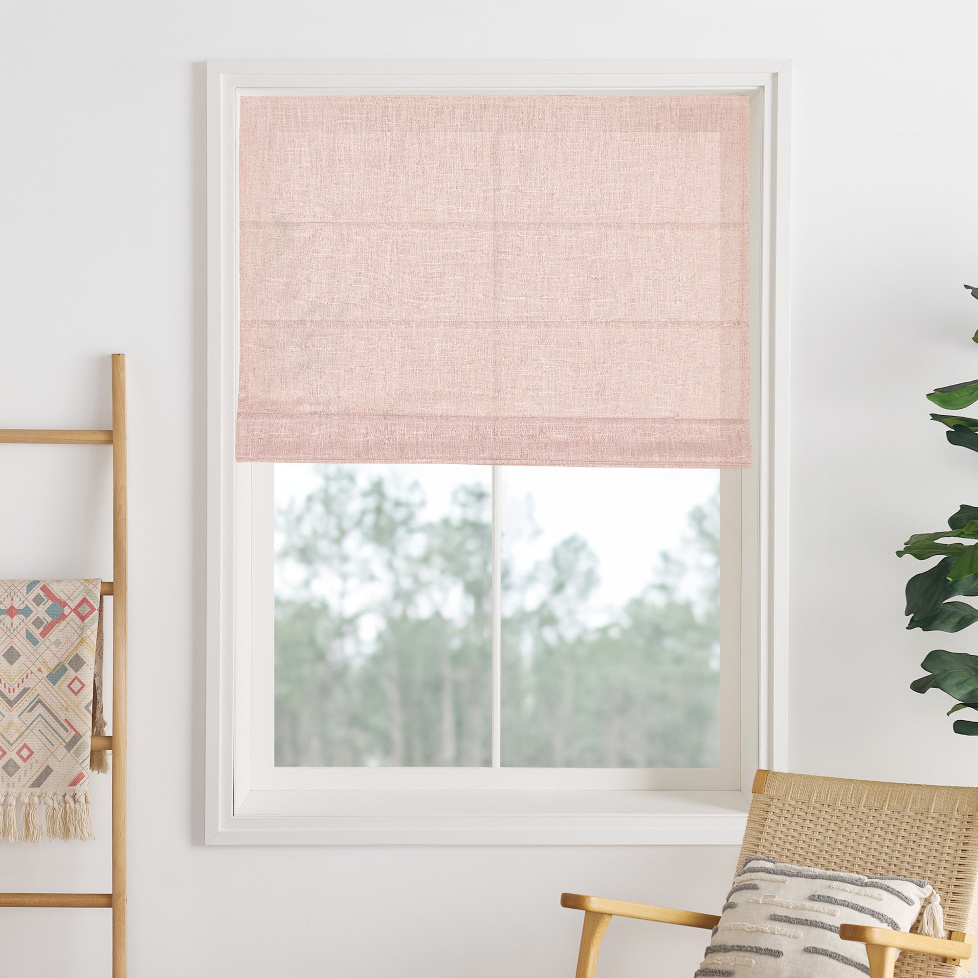 Liz Linen Herringbone Roman Shades & Blinds-Neutral Decor