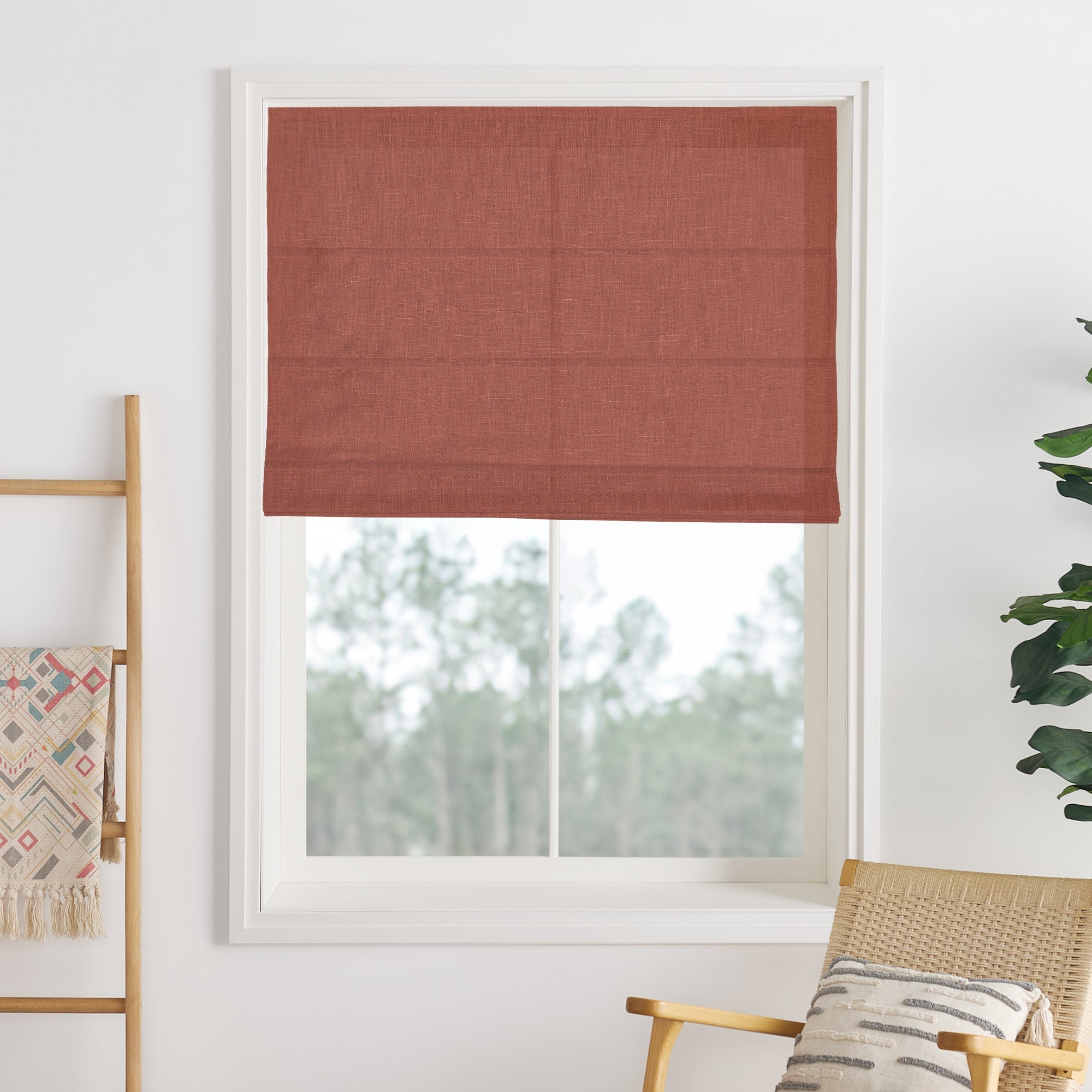 Liz Linen Herringbone Roman Shades & Blinds-Neutral Decor