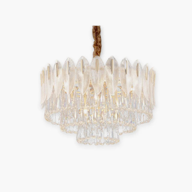 Arisha Luxury Feather Crystal Chandelier, Living Room - Neutral Decor
