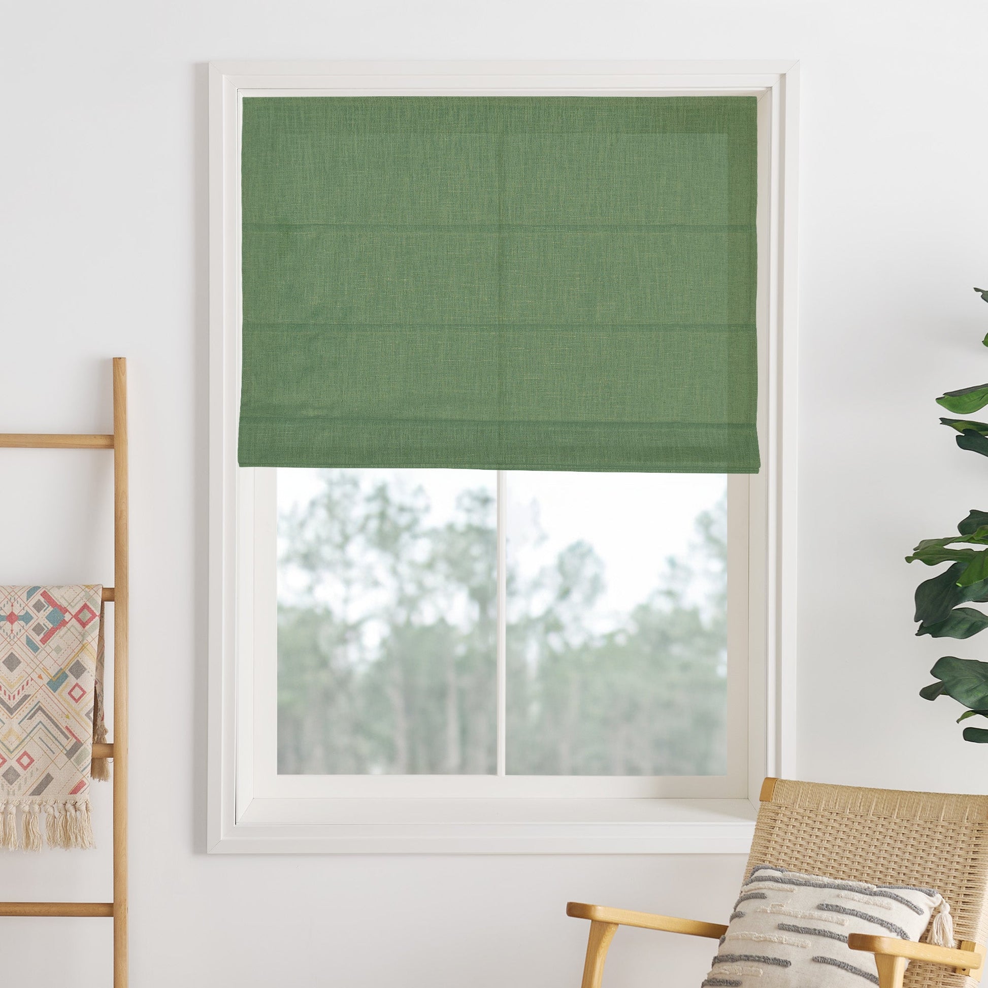 Liz Linen Herringbone Roman Shades & Blinds-Neutral Decor