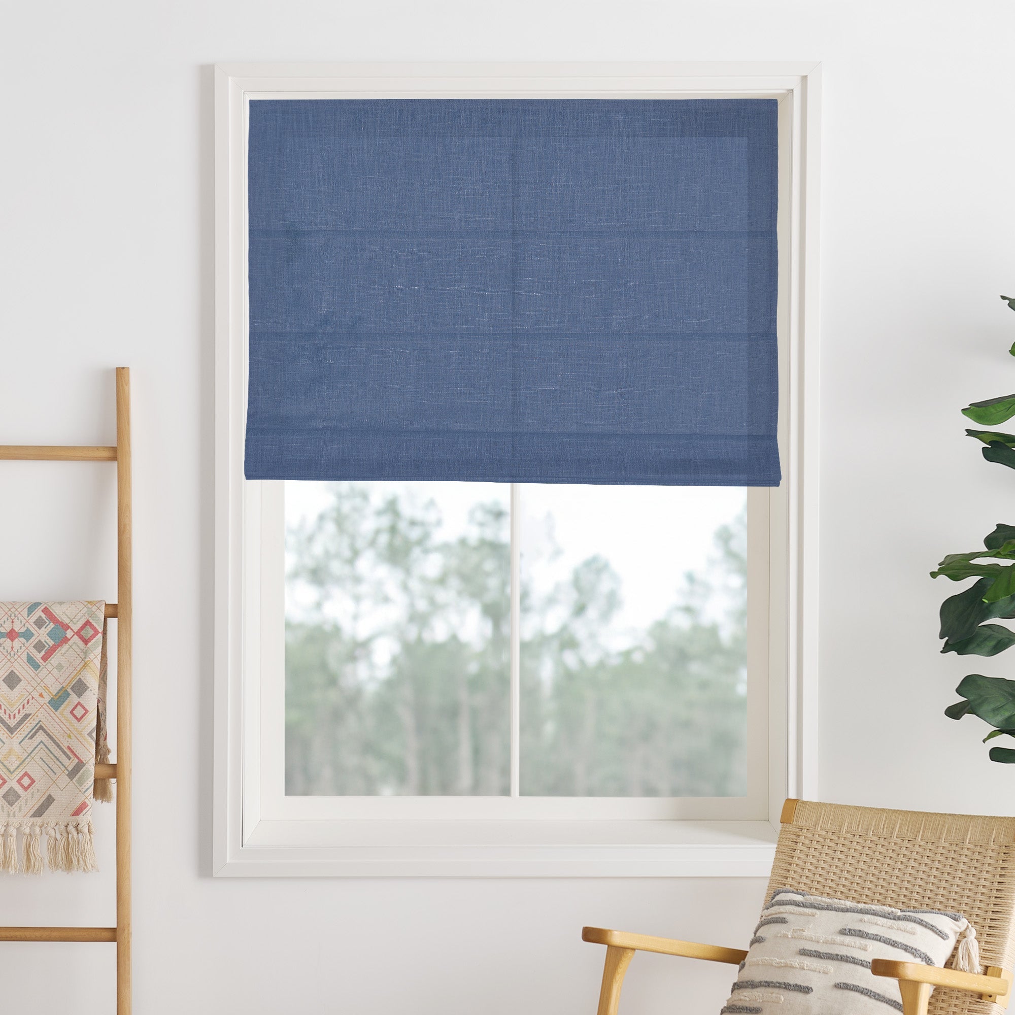 Liz Linen Herringbone Roman Shades & Blinds-Neutral Decor