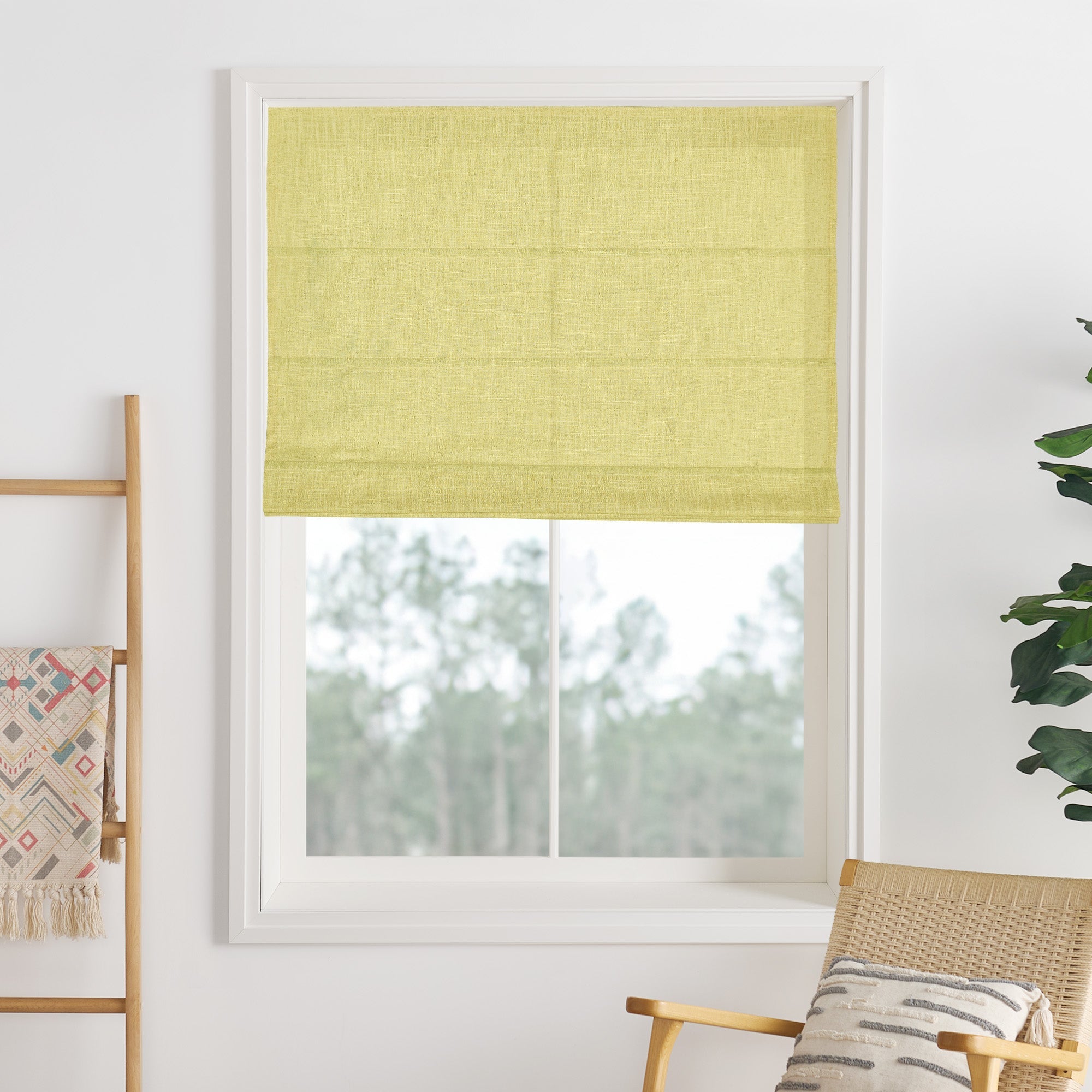 Liz Linen Herringbone Roman Shades & Blinds-Neutral Decor