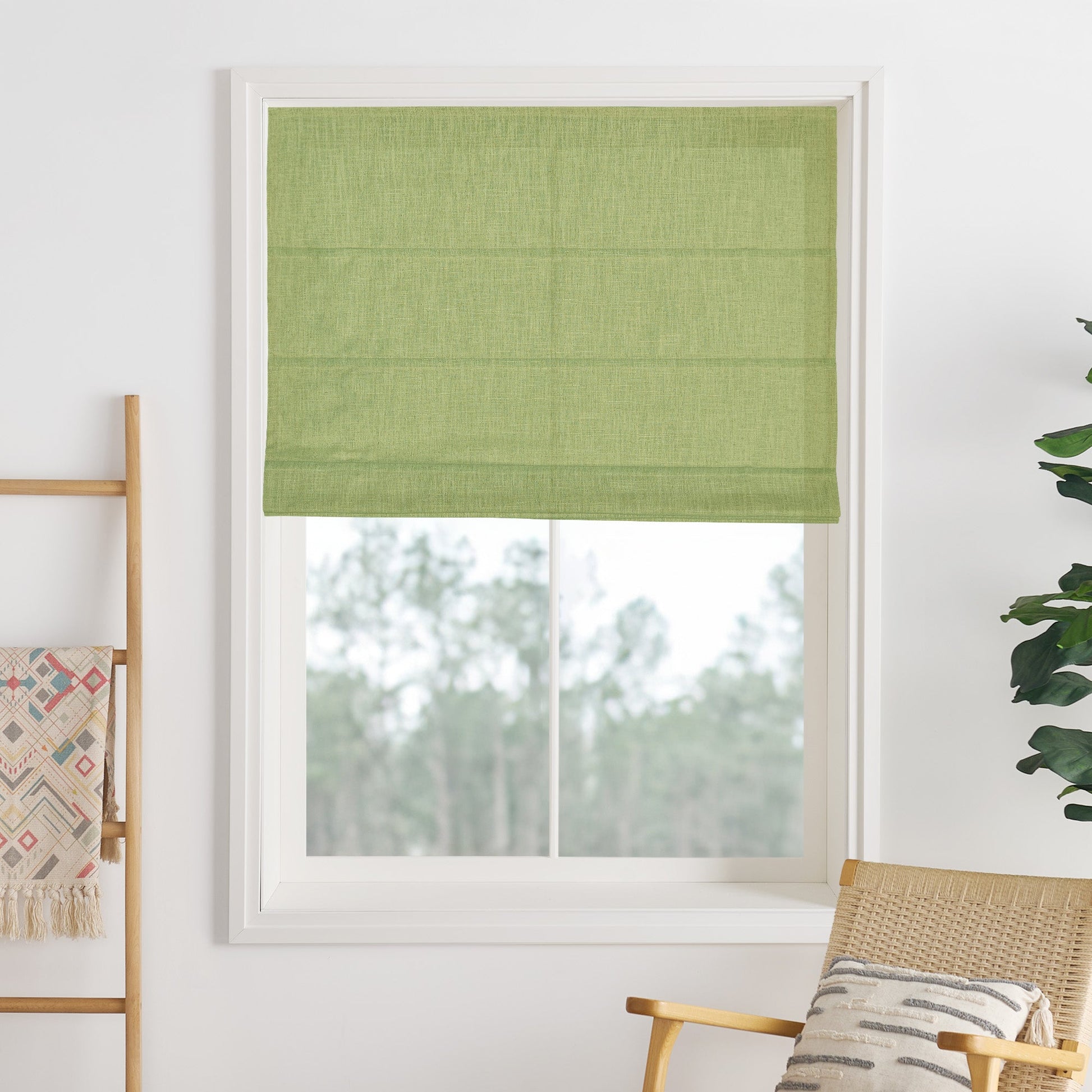 Liz Linen Herringbone Roman Shades & Blinds-Neutral Decor
