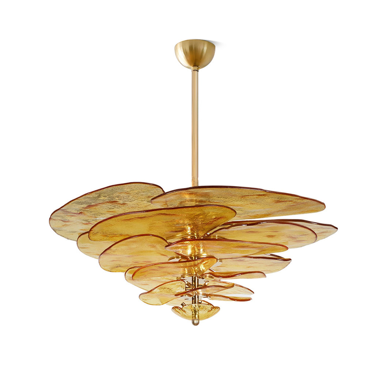 Crivs Chandelier Gold Murano Glass Petal Luxury-Neutral Decor