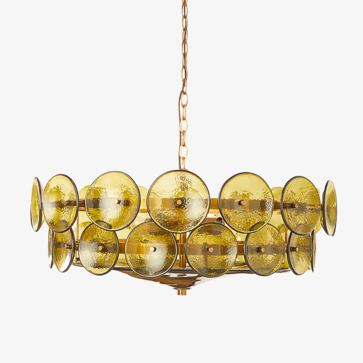 Aurora Chandelier Murano Glass Disc Vintage-Neutral Decor