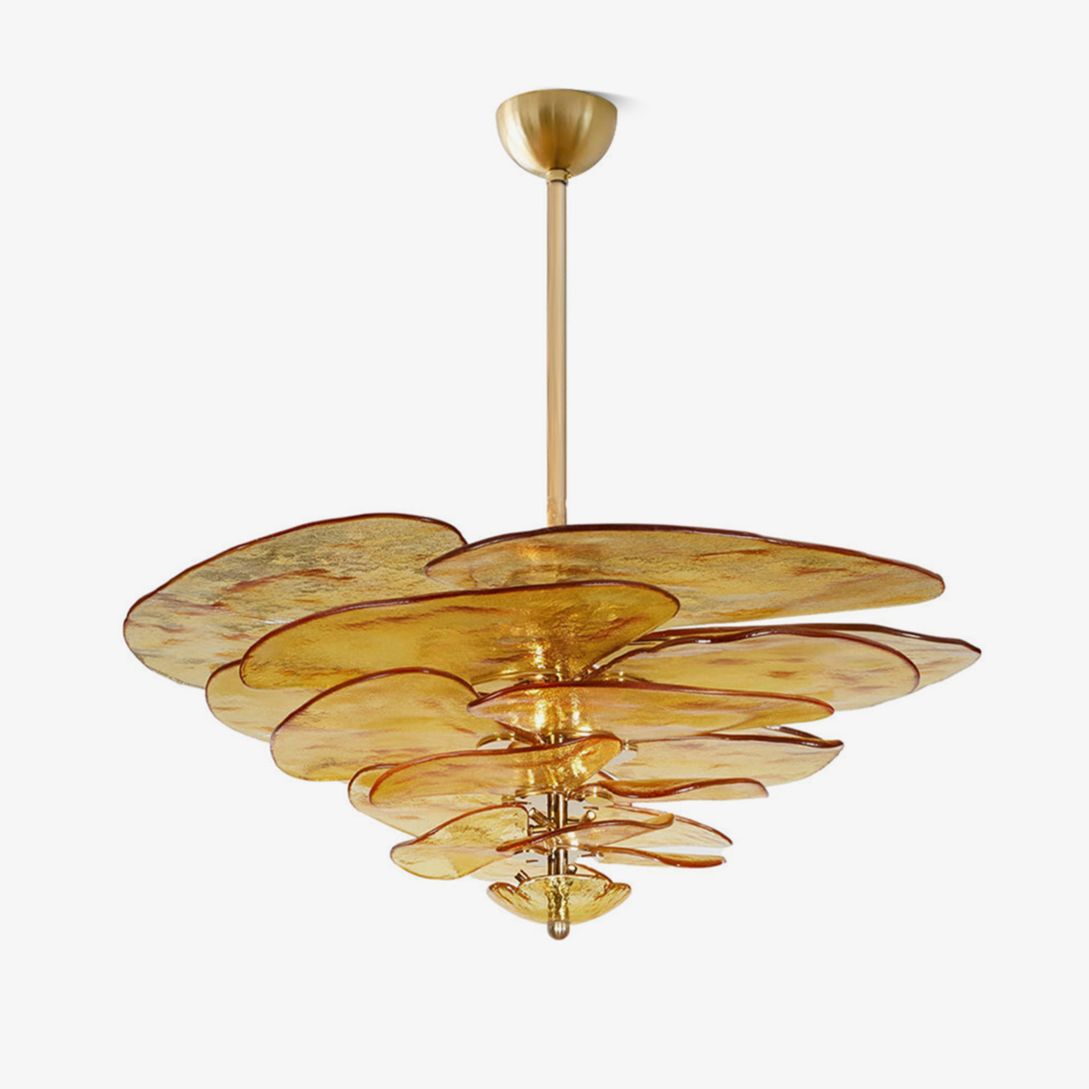 Crivs Chandelier Gold Murano Glass Petal Luxury-Neutral Decor
