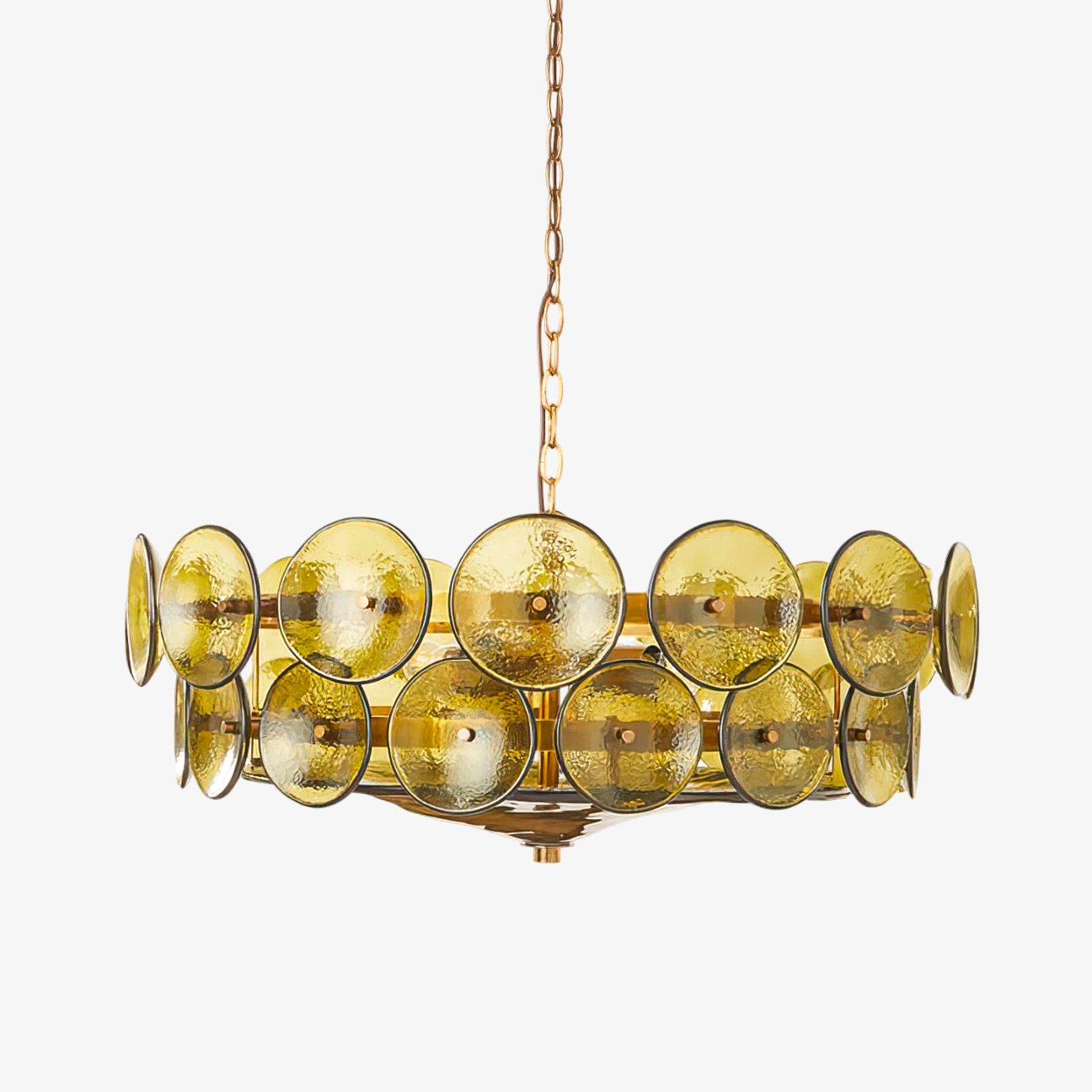Aurora Chandelier Murano Glass Disc Vintage-Neutral Decor