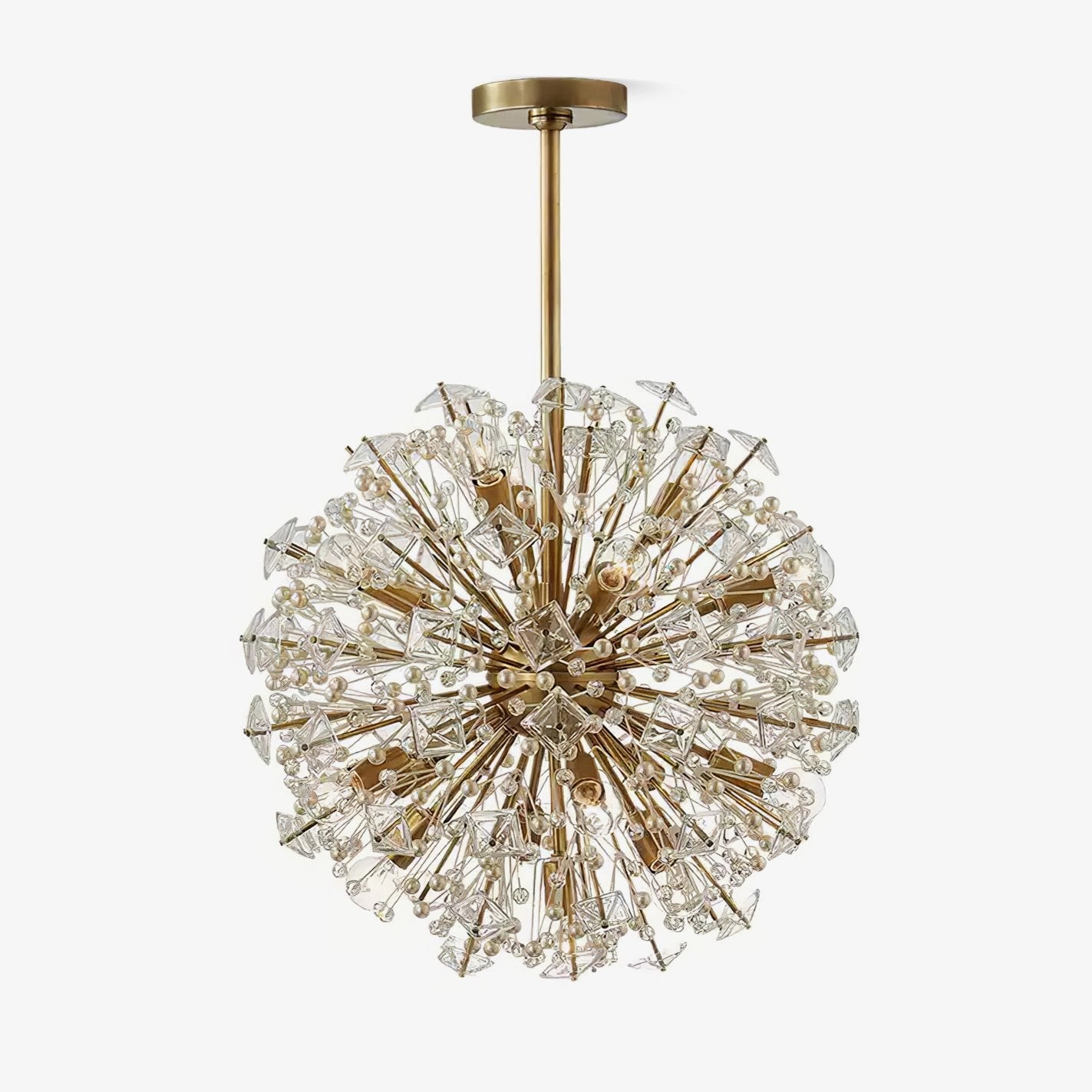 Zene Chandelier Dickinson Gold Crystal Starburst-Neutral Decor