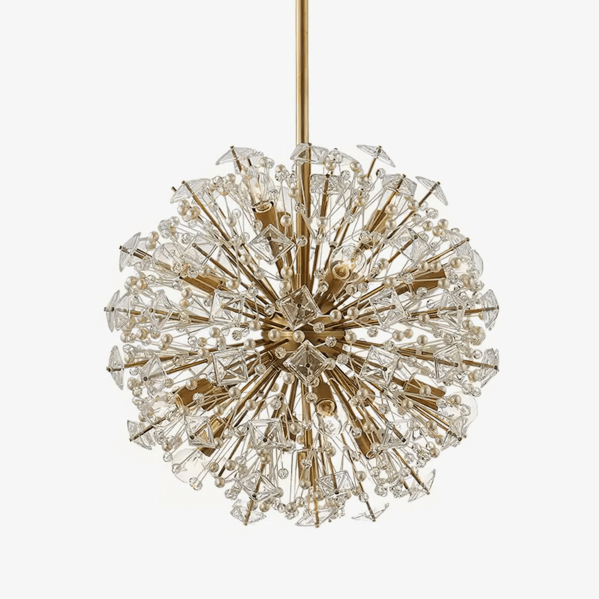Zene Chandelier Dickinson Gold Crystal Starburst-Neutral Decor