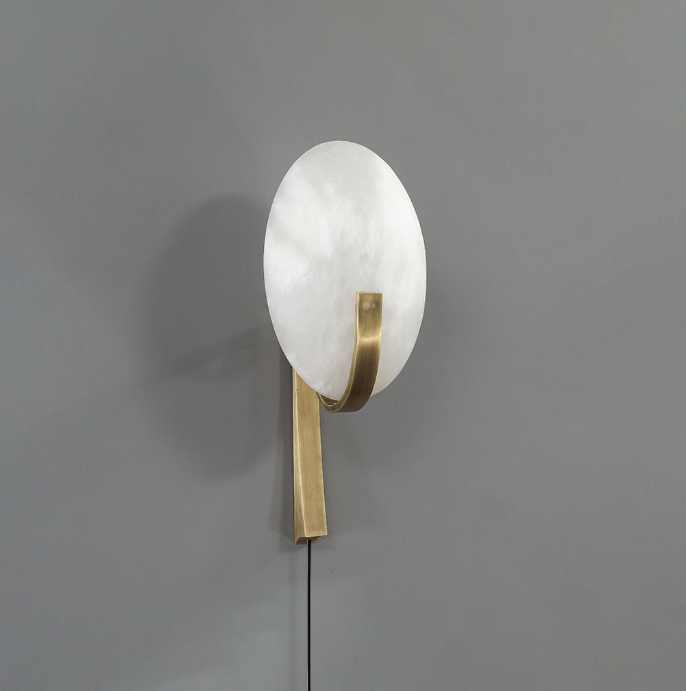 Avey Minimalist Alabaster Wall Lamp-Neutral Decor