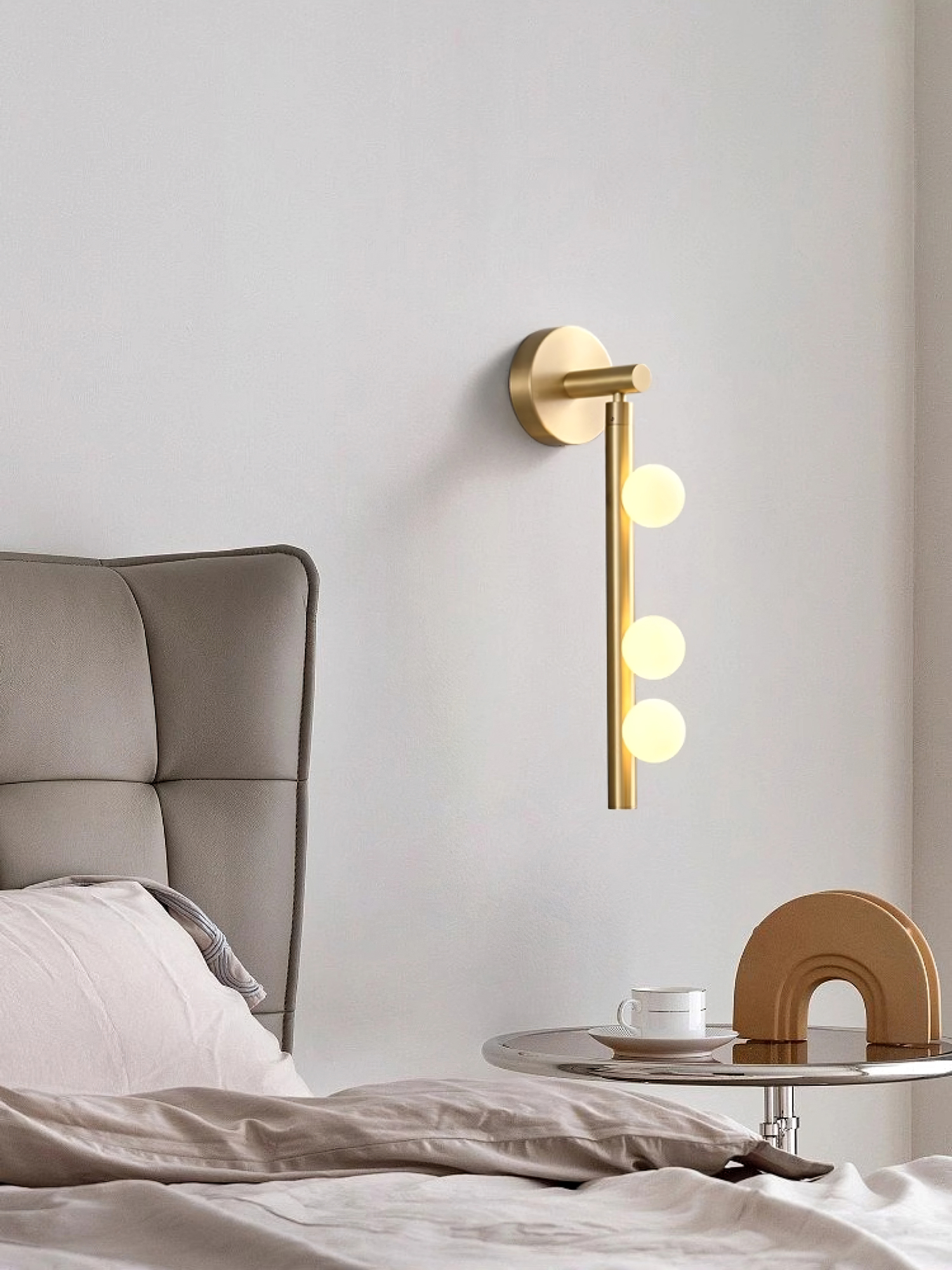Rory Modern Minimalist Tube Brass Glass Wall Lamp-Neutral Decor