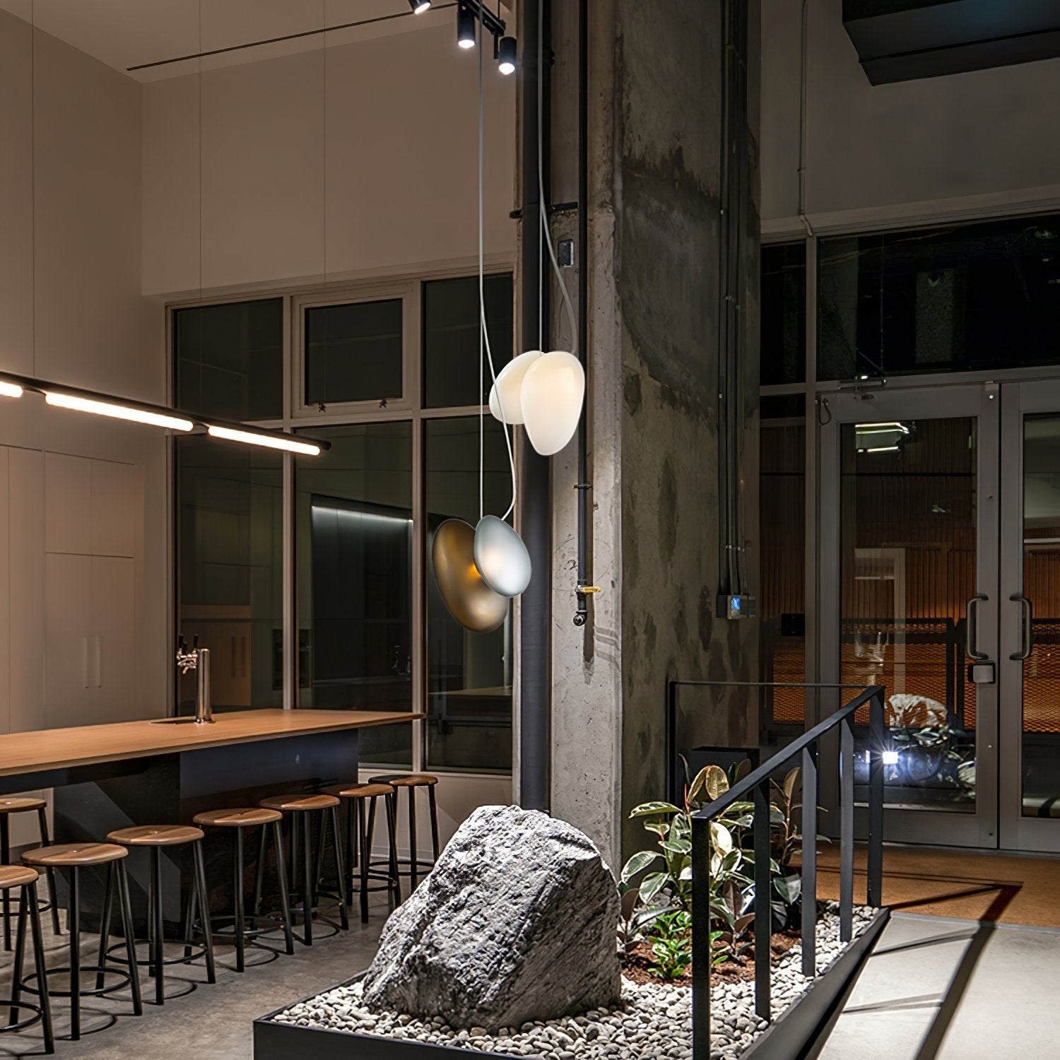 Mervan Frosted Glass Pendant Light-Neutral Decor