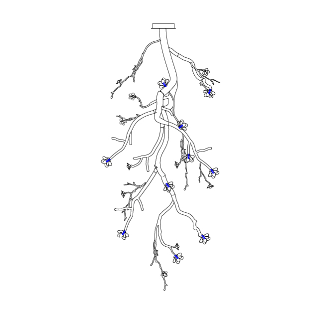 Rae Chandelier Black Branch Flower-Neutral Decor