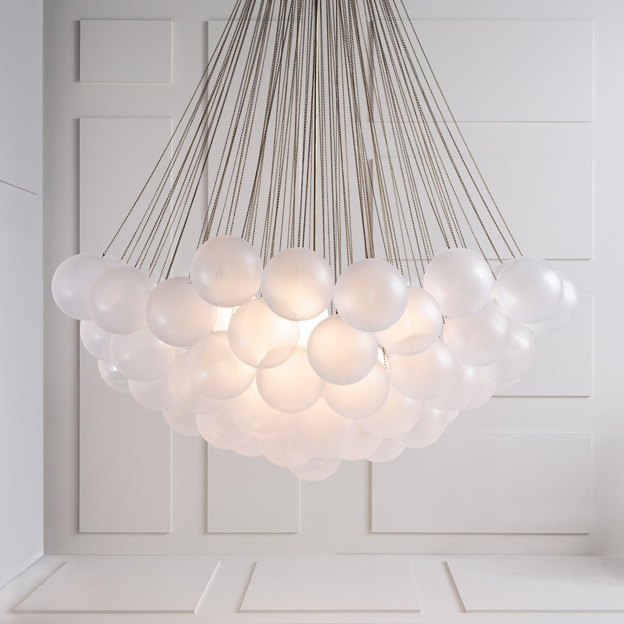 Lustra Chandelier Bubble Frosted Glass-Neutral Decor