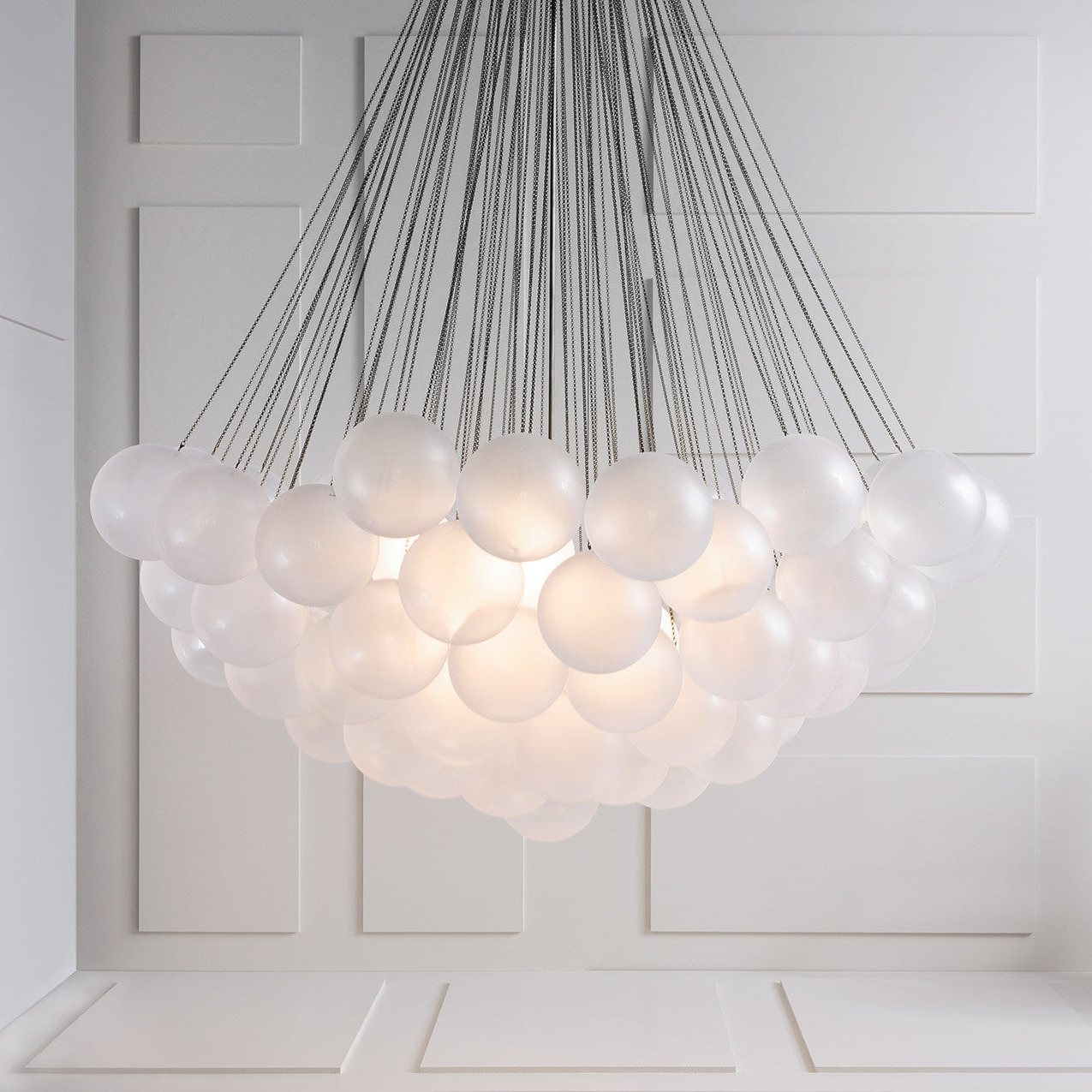 Lustra Chandelier Bubble Frosted Glass-Neutral Decor