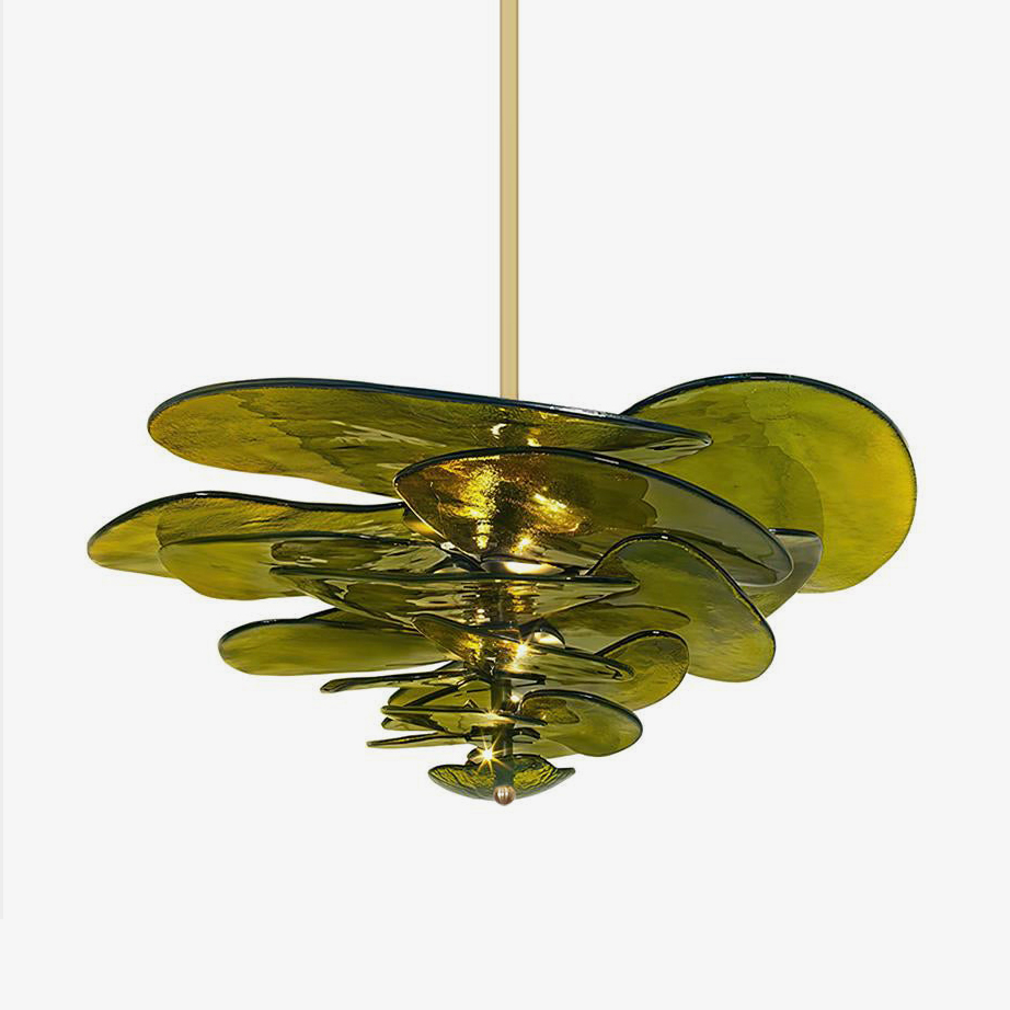 Crivs Chandelier Gold Murano Glass Petal Luxury-Neutral Decor