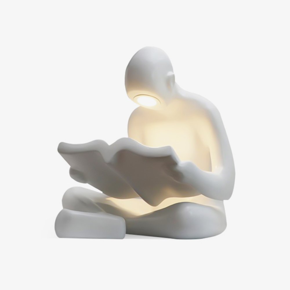 Aulten Reader Sculpture Table Lamp-Neutral Decor