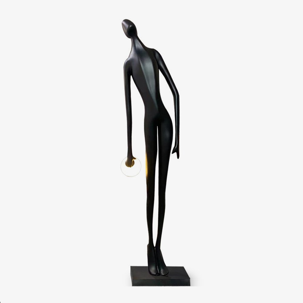 Zolirion Abstract Black Floor Lamp-Neutral Decor
