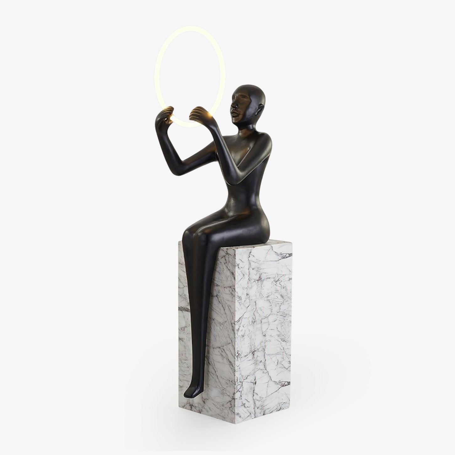 Elsilisra Sculptural Black Floor Lamp-Neutral Decor
