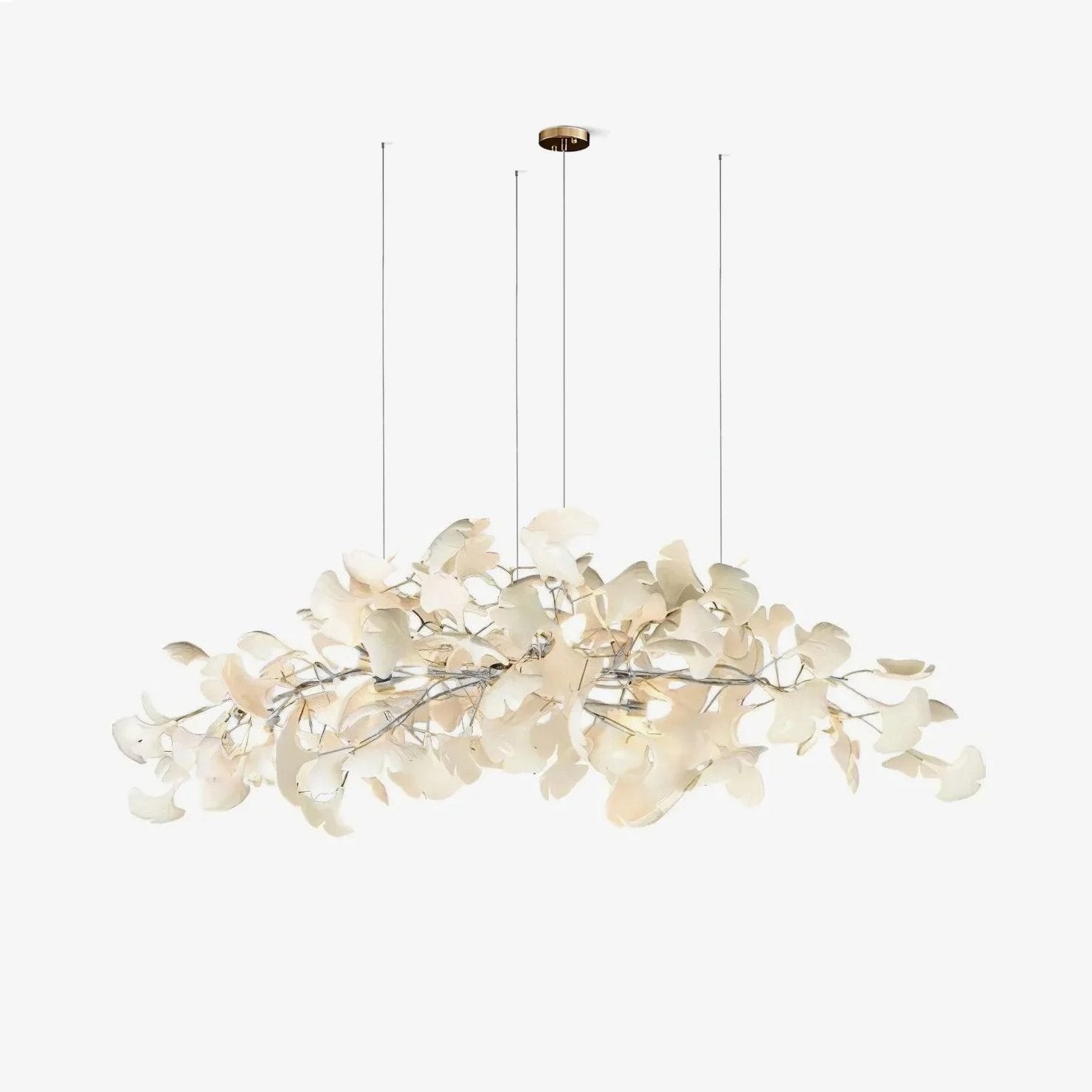 Lustra Chandelier Ceramic Gingko Petal Gold-Neutral Decor