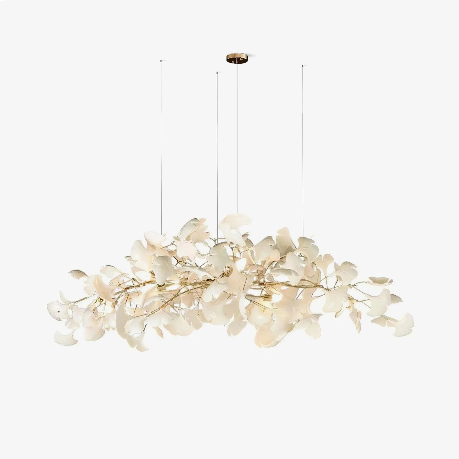 Lustra Chandelier Ceramic Gingko Petal Gold-Neutral Decor