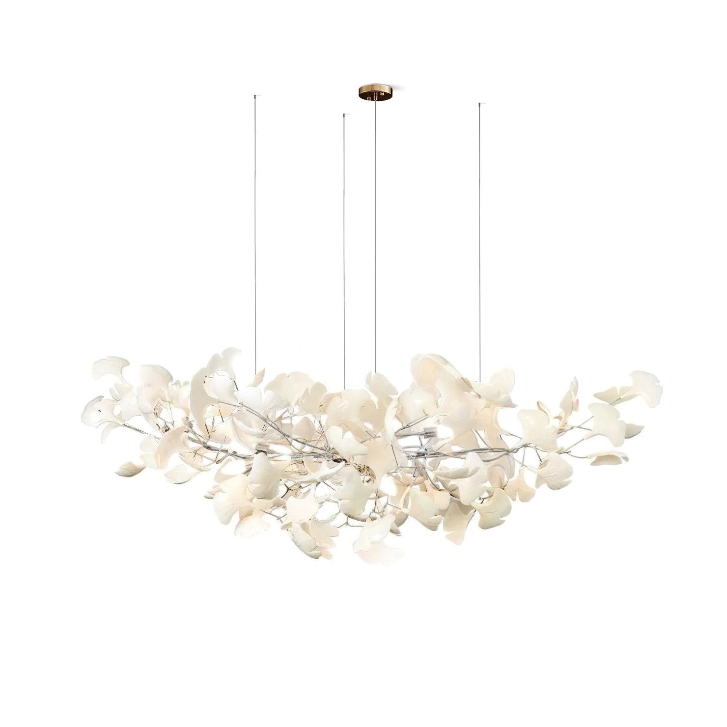 Lustra Chandelier Ceramic Gingko Petal-Neutral Decor