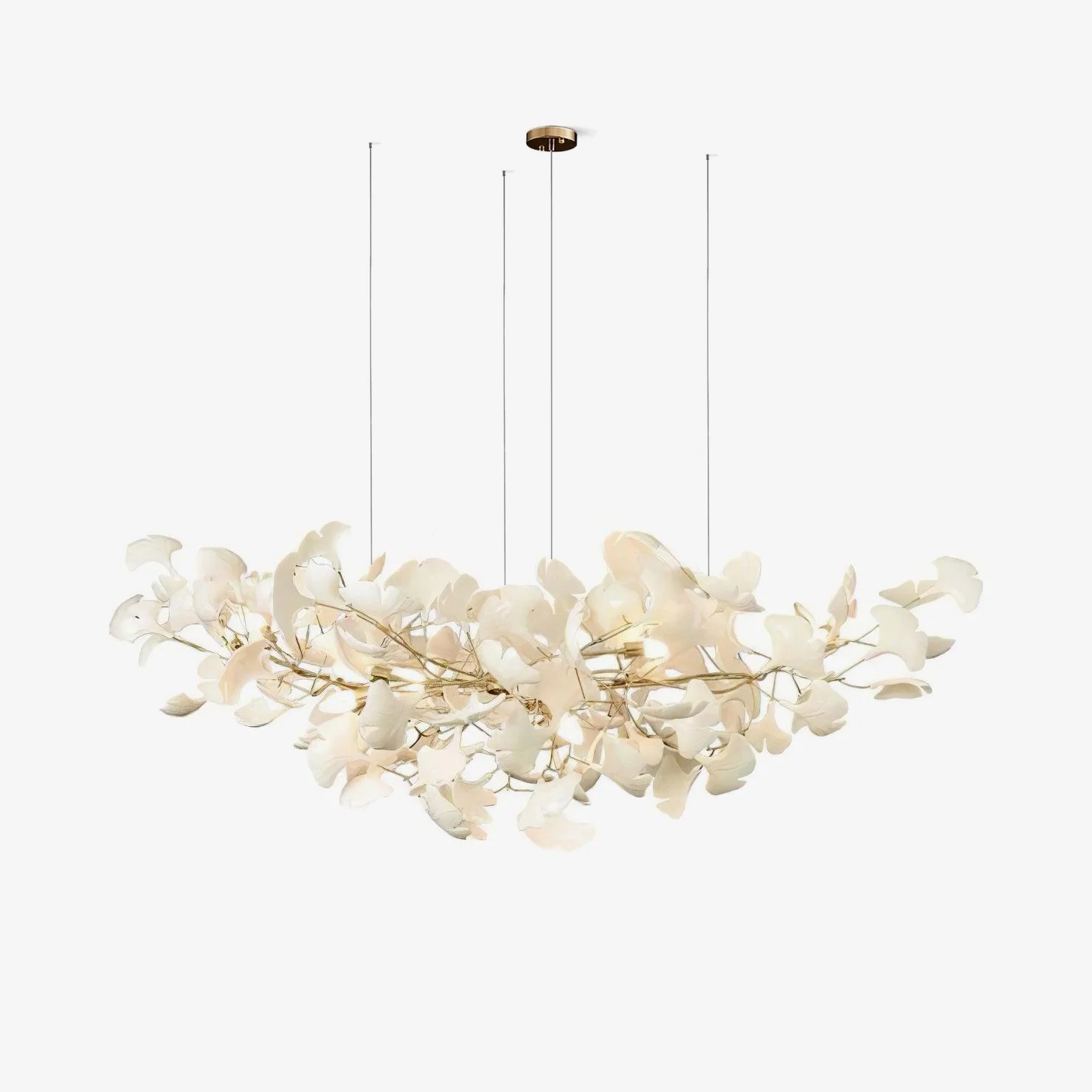 Lustra Chandelier Ceramic Gingko Petal-Neutral Decor