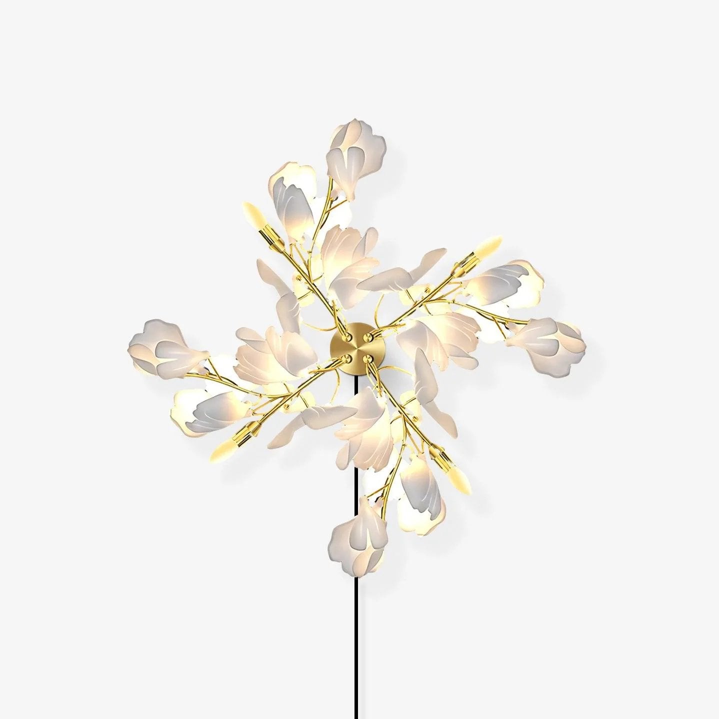 Lustra Wall Lamp Gingko Flowers Brass-Neutral Decor