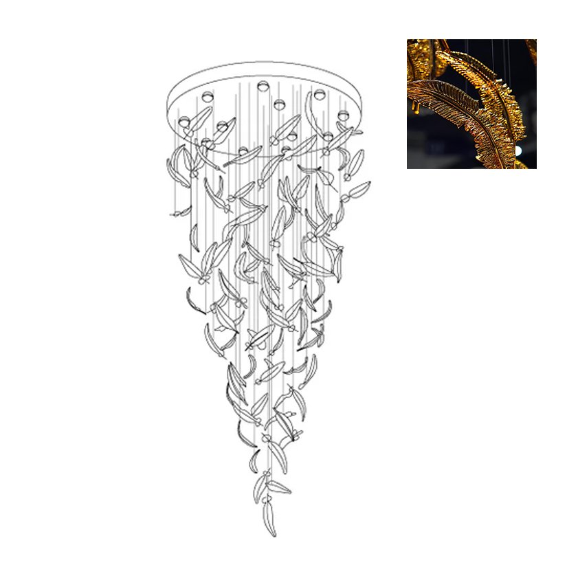Aetherial Glass Leaf Chandelier-Neutral Decor