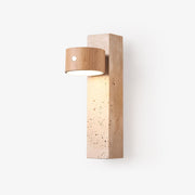 Dalvor Rectangular-Block Travertine Wall Light-Neutral Decor