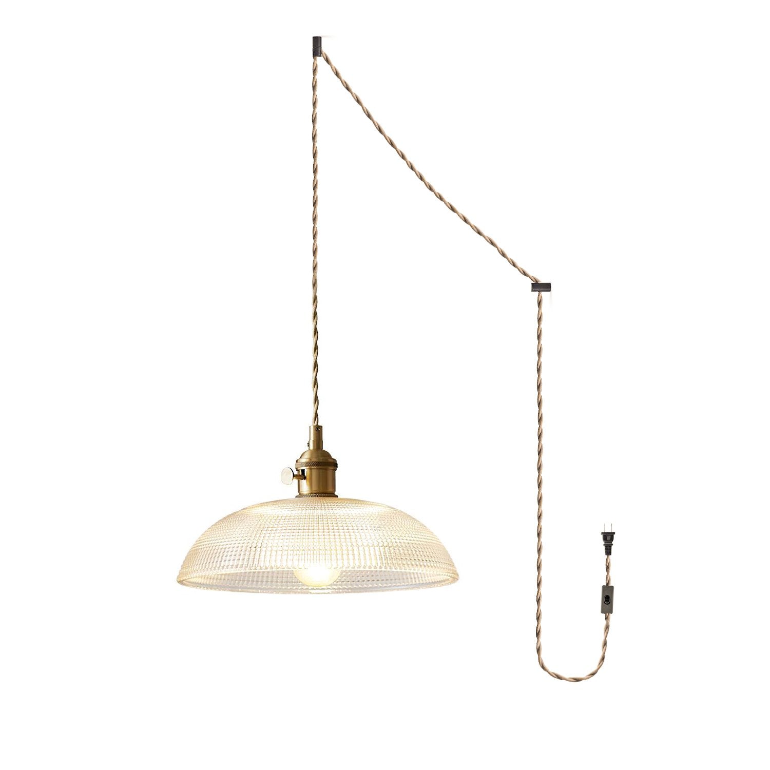 Crinel Brass & Glass Pendant Light-Neutral Decor