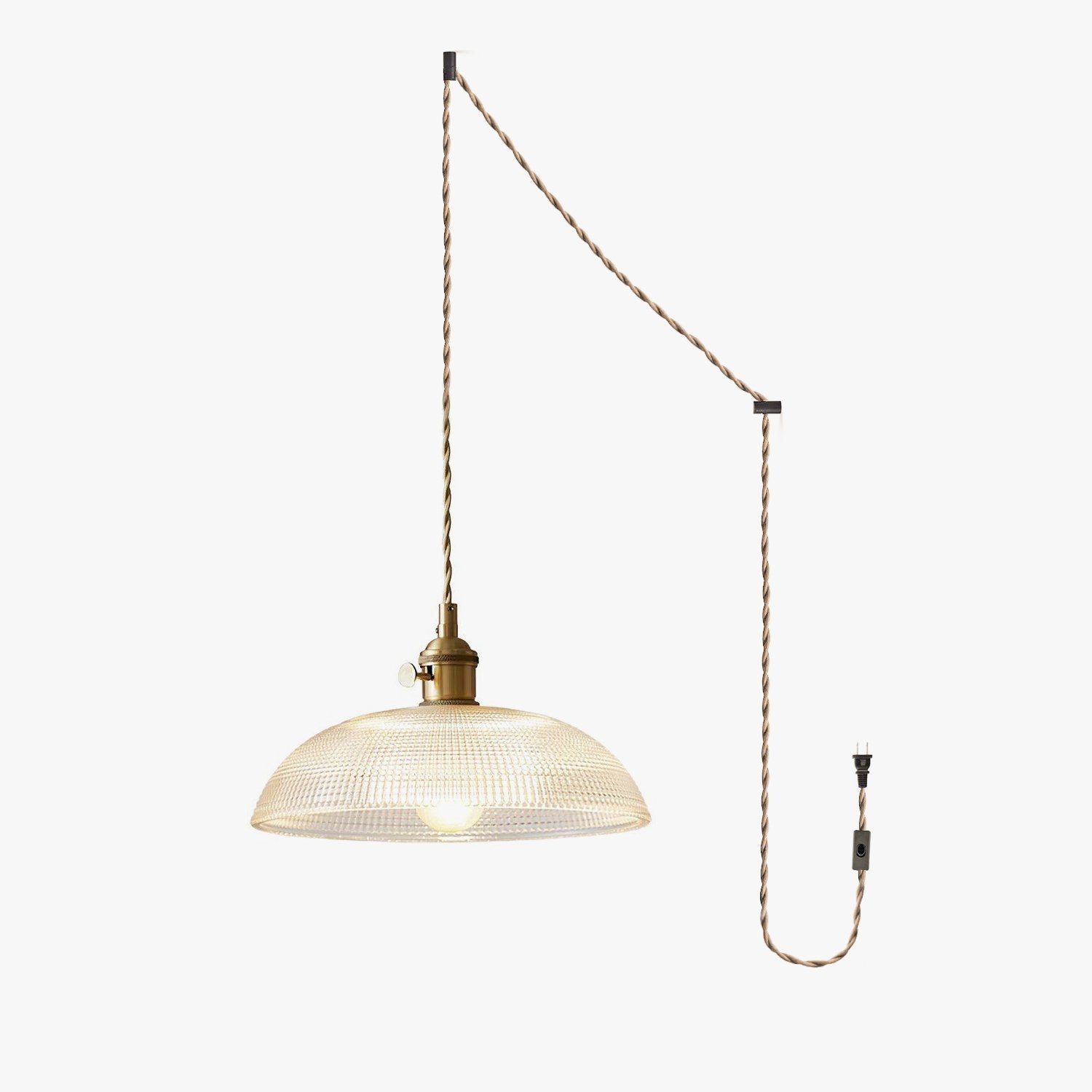 Crinel Brass & Glass Pendant Light-Neutral Decor