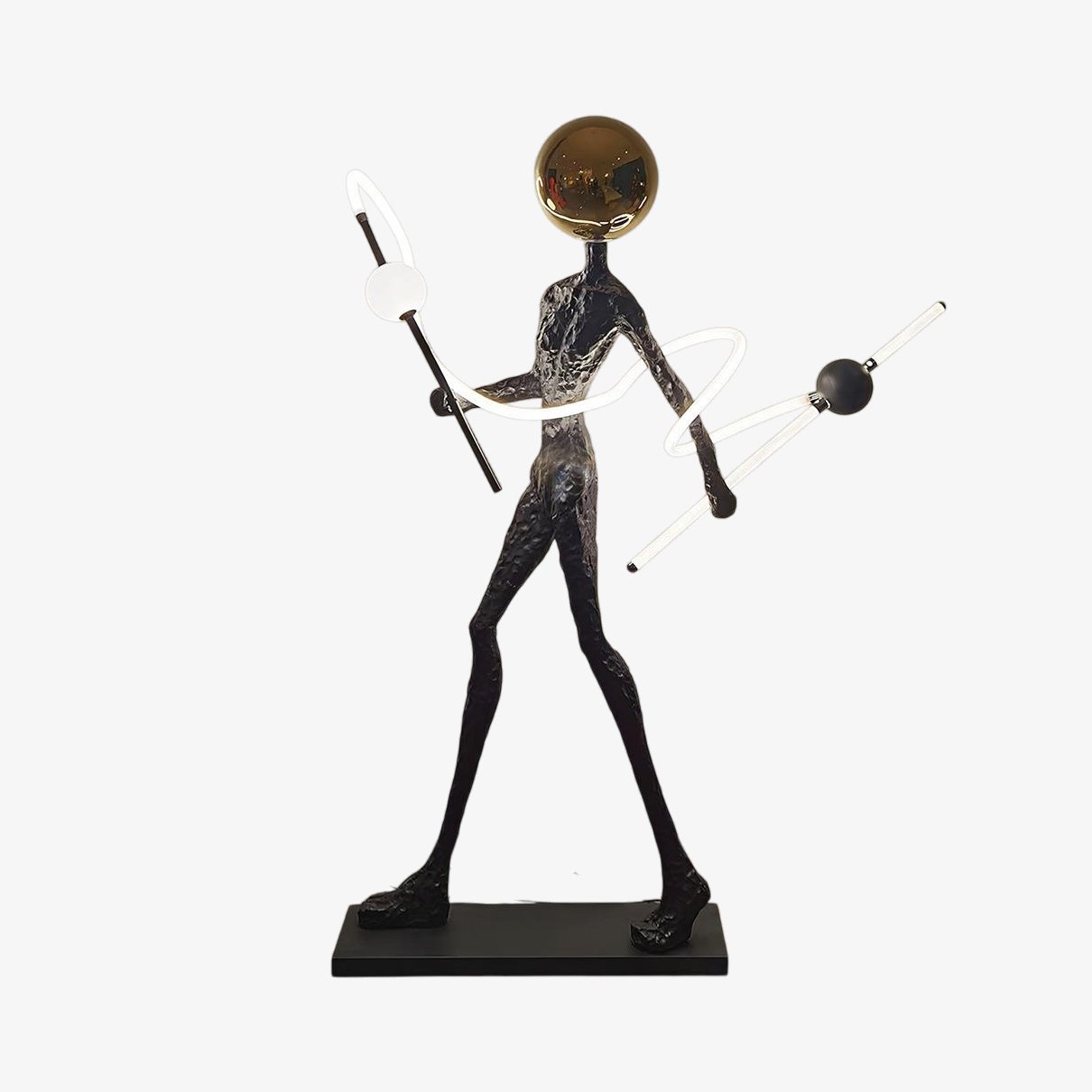 Nycaran Sculptural Black Floor Lamp-Neutral Decor