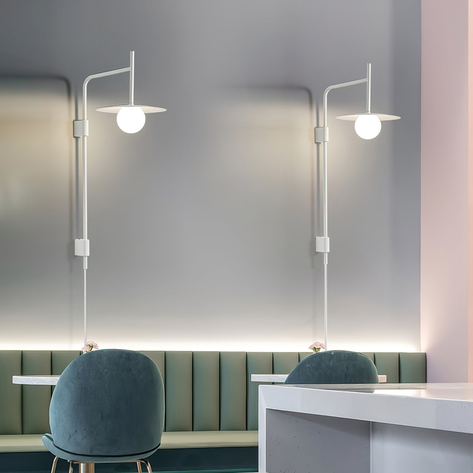 Paxon Swing Arm Plug-in Glass Wall Lamp-Neutral Decor