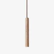 Sular Cylindrical Travertine Pendant Light-Neutral Decor