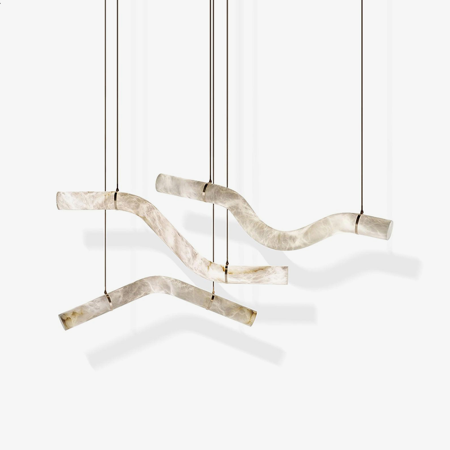Mithos Curved Alabaster Pendant Light-Neutral Decor